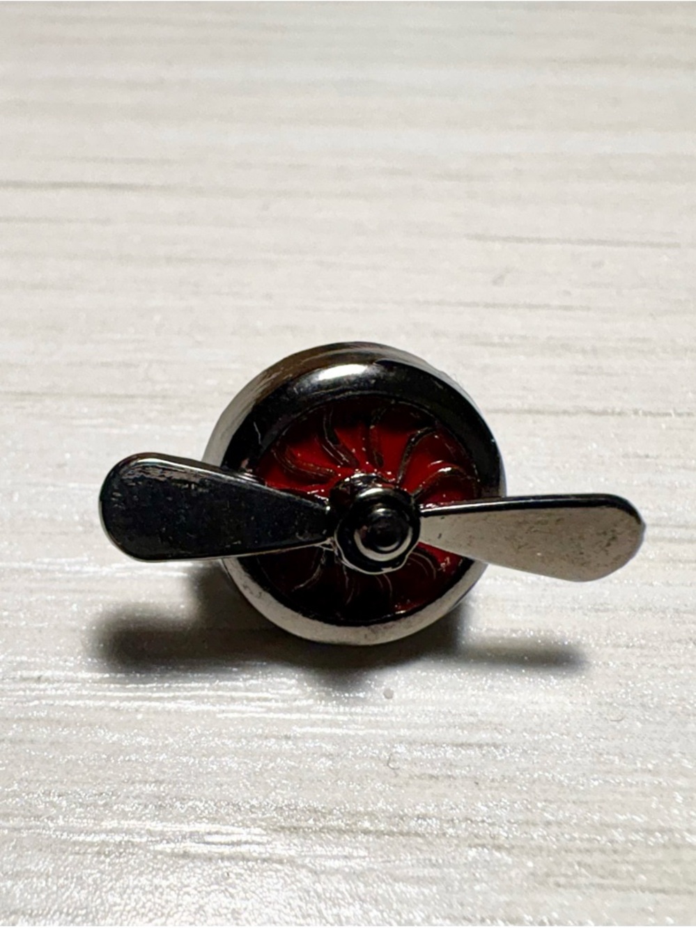 Red Propeller Lapel Pin - Men's Accessory